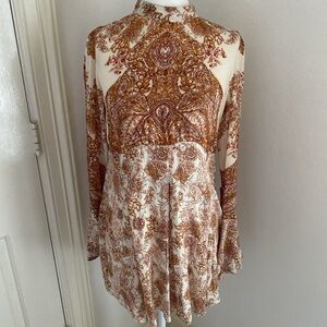 Free People Lady Luck print tunic mini dress